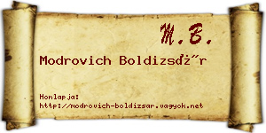Modrovich Boldizsár névjegykártya